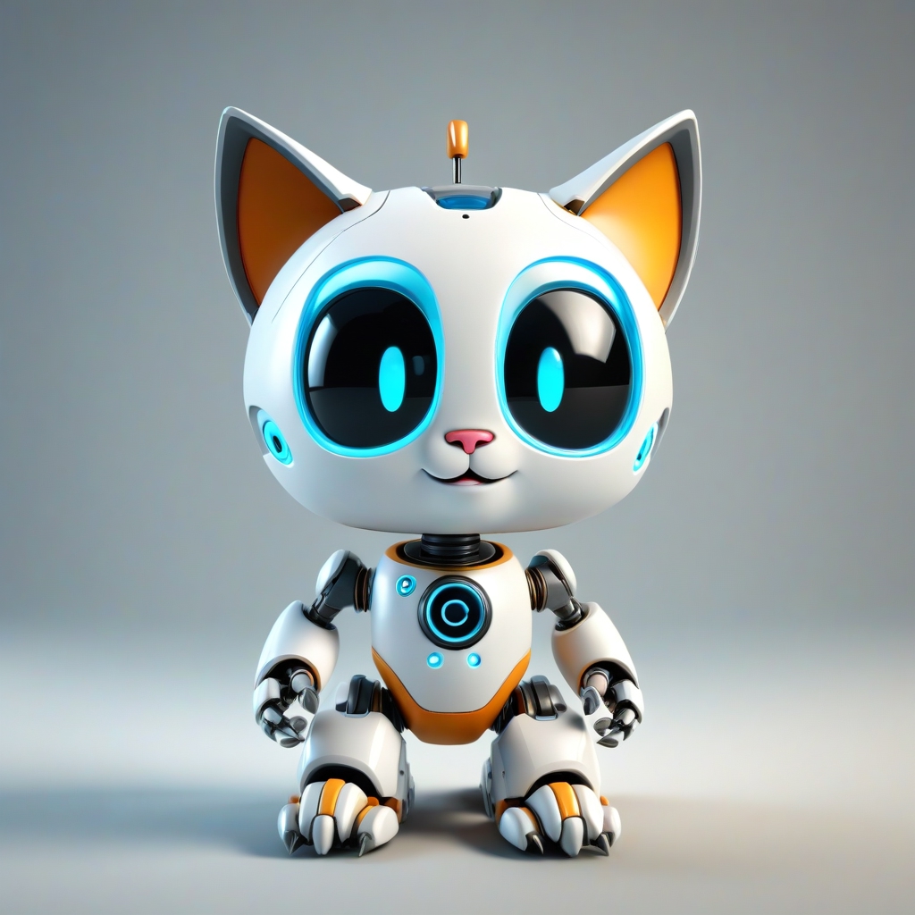 AI generated image of a robot cat