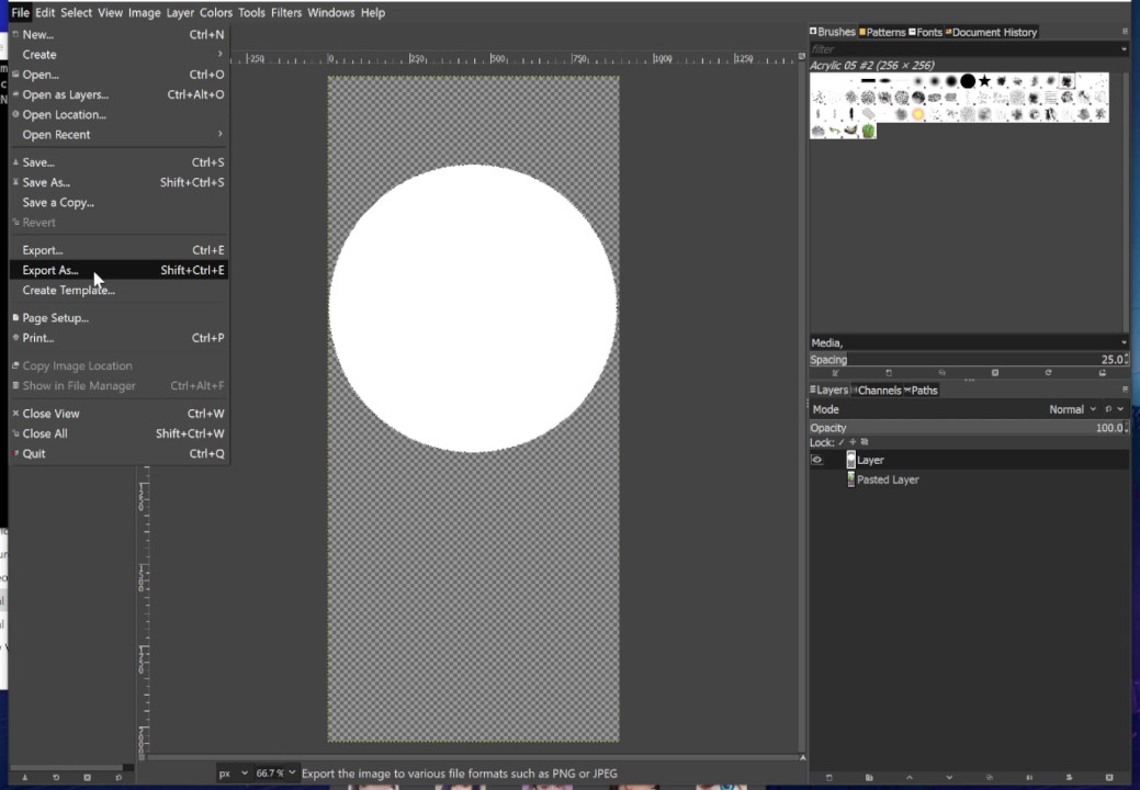 Creating an alpha mask in GIMP